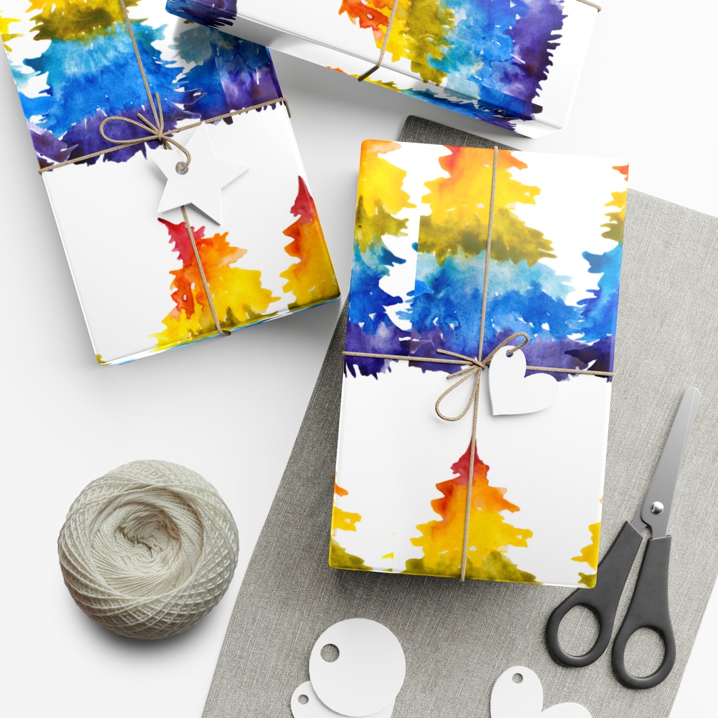 Rainbow Tree Gift Wrap Papers