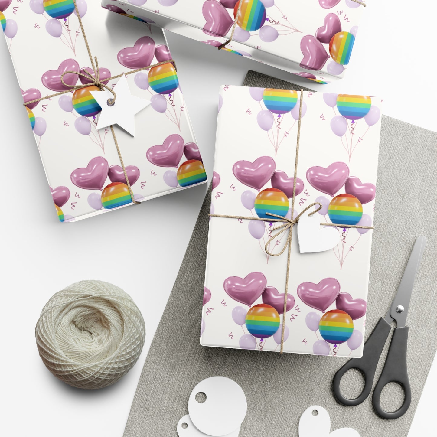 Rainbow Balloon Gift Wrap Paper