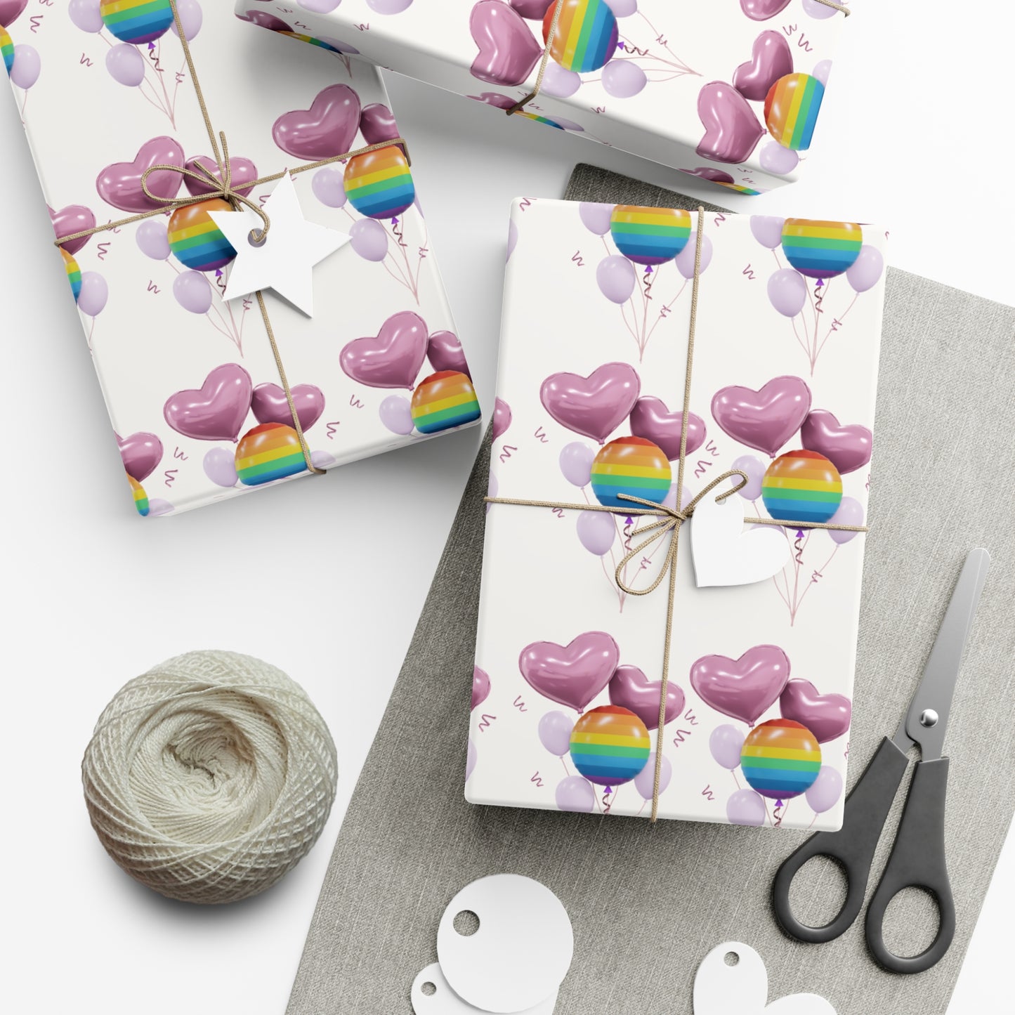 Rainbow Balloon Gift Wrap Paper