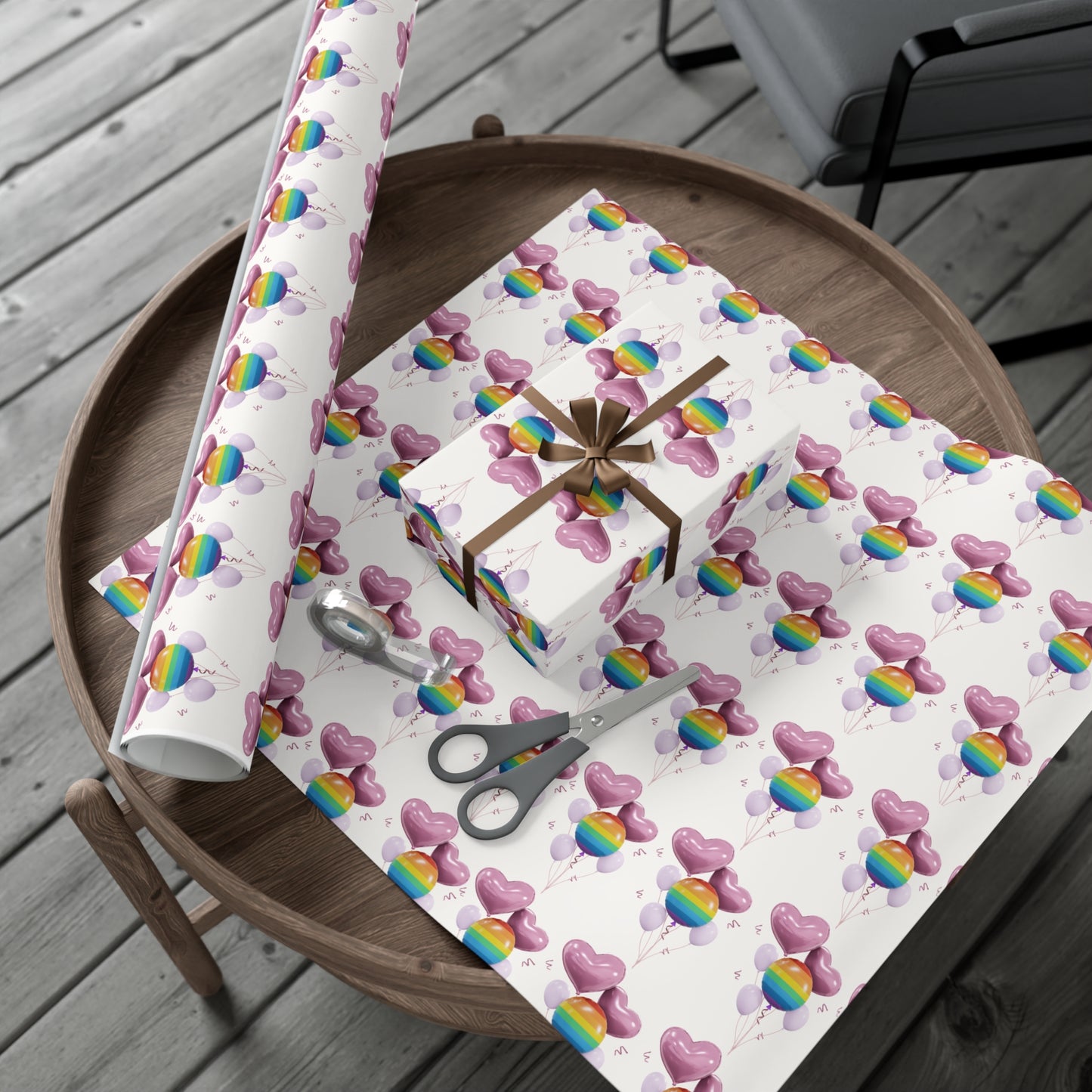 Rainbow Balloon Gift Wrap Paper